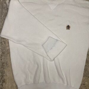 White V-Neck Sweater